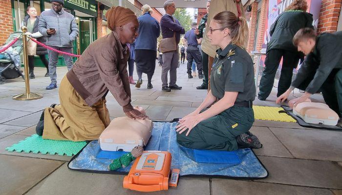 People being trained in CPR for EEAST Heart